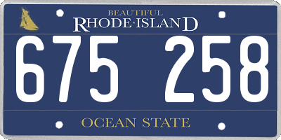RI license plate 675258