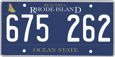 RI license plate 675262