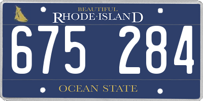 RI license plate 675284