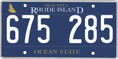 RI license plate 675285