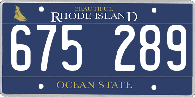 RI license plate 675289