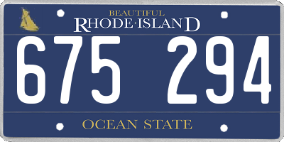 RI license plate 675294