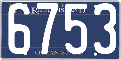 RI license plate 6753