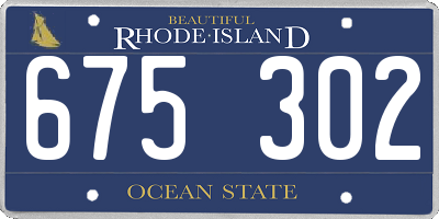 RI license plate 675302