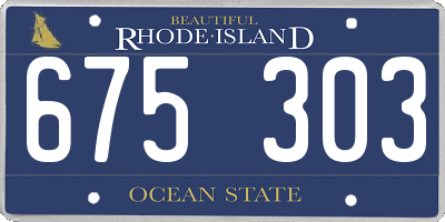 RI license plate 675303