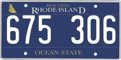 RI license plate 675306