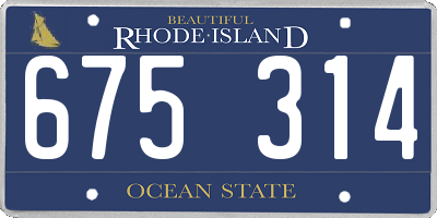 RI license plate 675314