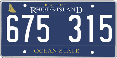 RI license plate 675315