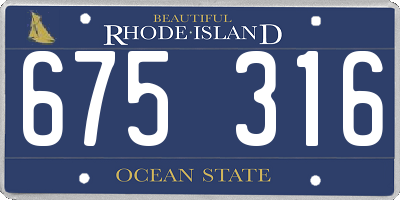 RI license plate 675316