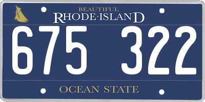 RI license plate 675322