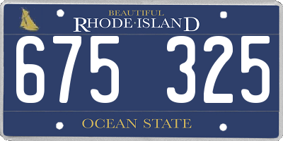 RI license plate 675325