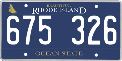 RI license plate 675326