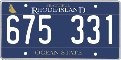 RI license plate 675331