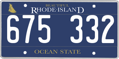 RI license plate 675332