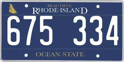 RI license plate 675334