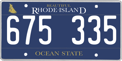RI license plate 675335