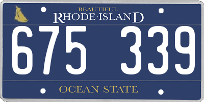 RI license plate 675339
