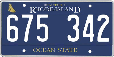 RI license plate 675342