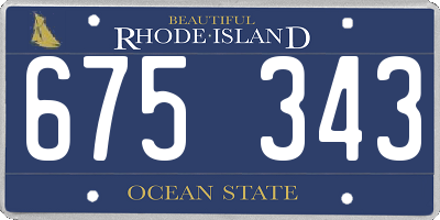 RI license plate 675343