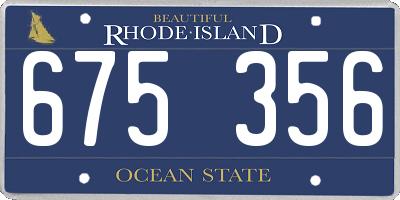 RI license plate 675356