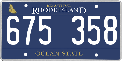 RI license plate 675358