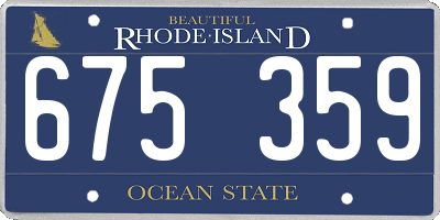 RI license plate 675359
