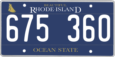 RI license plate 675360