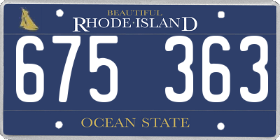 RI license plate 675363