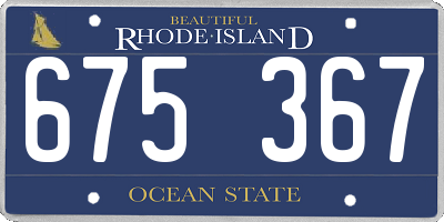 RI license plate 675367