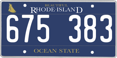 RI license plate 675383