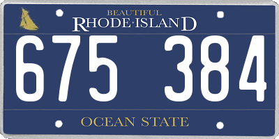 RI license plate 675384