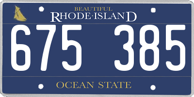 RI license plate 675385