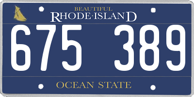 RI license plate 675389