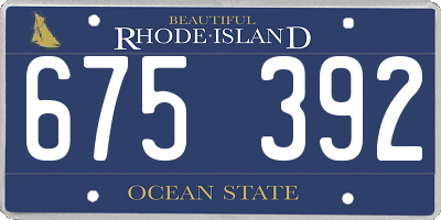 RI license plate 675392