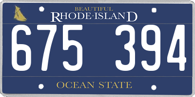 RI license plate 675394