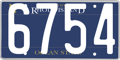RI license plate 6754