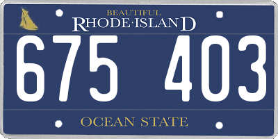 RI license plate 675403