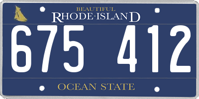 RI license plate 675412