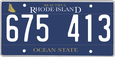 RI license plate 675413