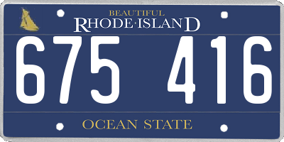 RI license plate 675416