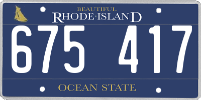 RI license plate 675417