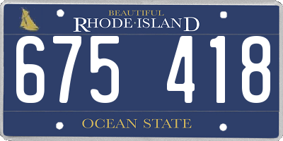 RI license plate 675418