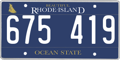 RI license plate 675419