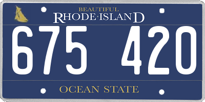 RI license plate 675420