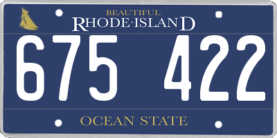 RI license plate 675422
