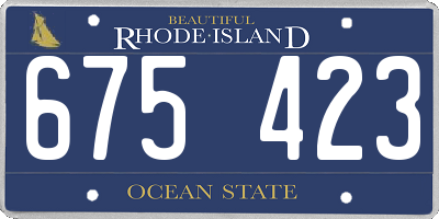 RI license plate 675423