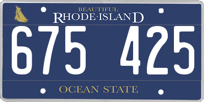 RI license plate 675425