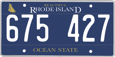 RI license plate 675427