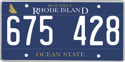 RI license plate 675428