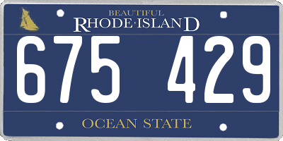 RI license plate 675429